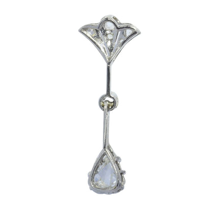 Antique Art Deco Rose Cut Diamond Drop Pendant