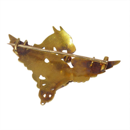 Antique French Gold Griffin Brooch with Pearl