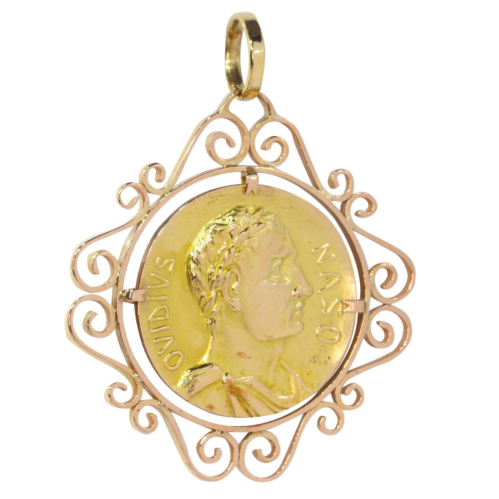 Antique Gold Medal Pendant of Ovid