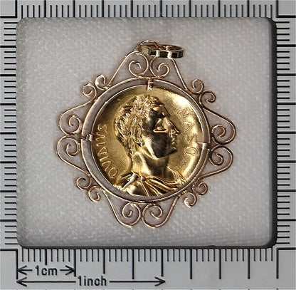 Antique Gold Medal Pendant of Ovid