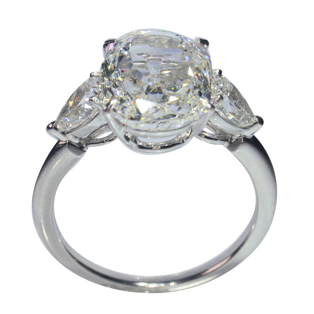 Vintage 4.73ct Old Oval Brilliant Cut Diamond Engagement Ring