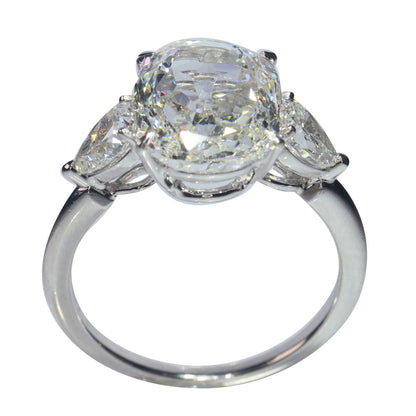 Vintage 4.73ct Old Oval Brilliant Cut Diamond Engagement Ring