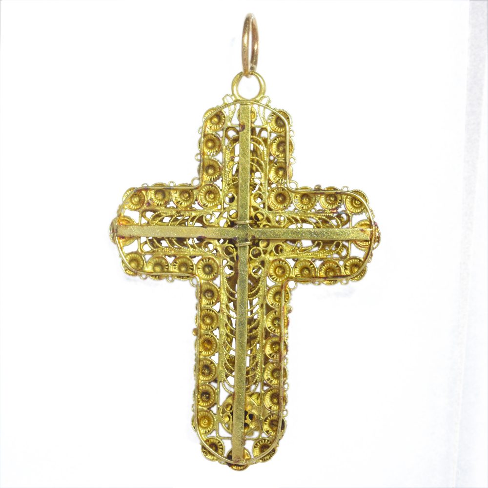 Antique Victorian Gold Filigree Cross Pendant