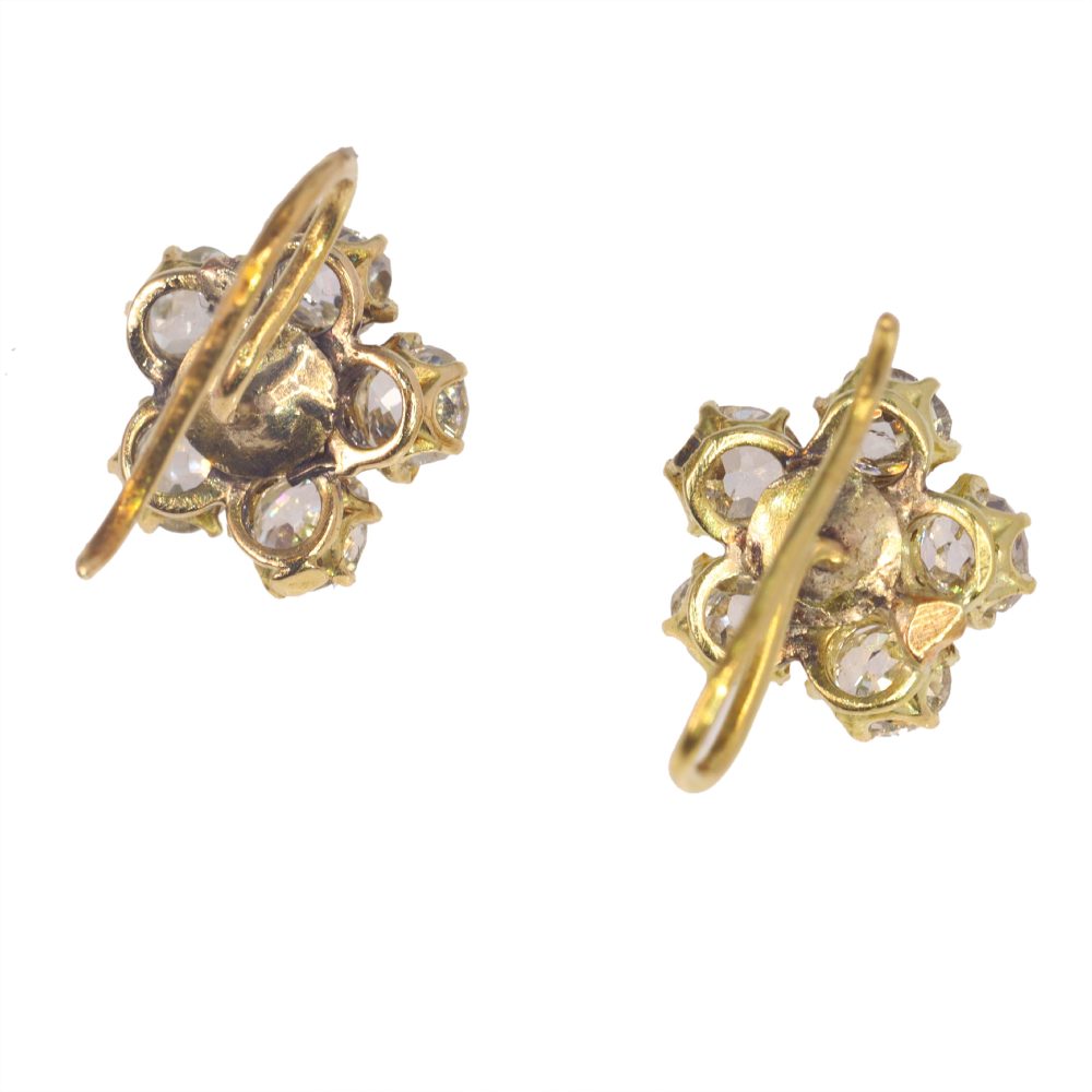 Antique Victorian 1.60ct Old Cut Diamond Earrings 