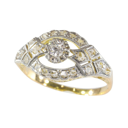 Art Deco Antique Old Cut Diamond Ring