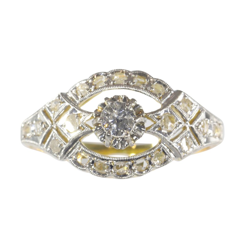 Art Deco Antique Old Cut Diamond Ring