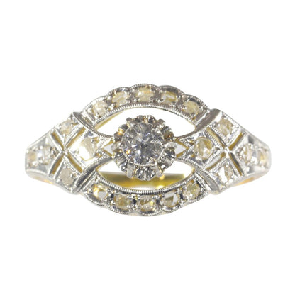 Art Deco Antique Old Cut Diamond Ring