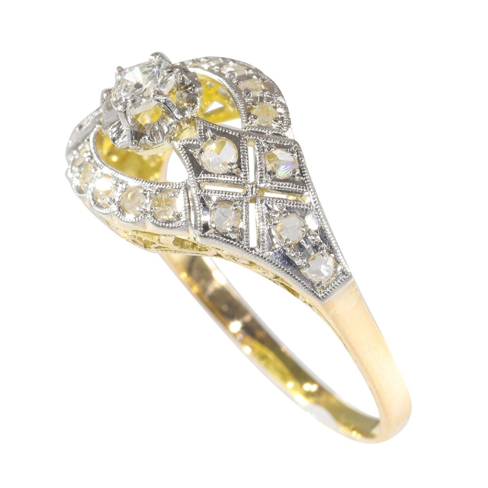 Art Deco Antique Old Cut Diamond Ring
