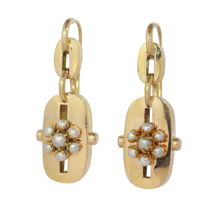 Victorian Antique Chain Gold Drop Earrings