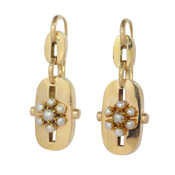 Victorian Antique Chain Gold Drop Earrings