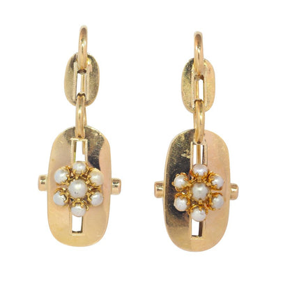 Victorian Antique Chain Gold Drop Earrings