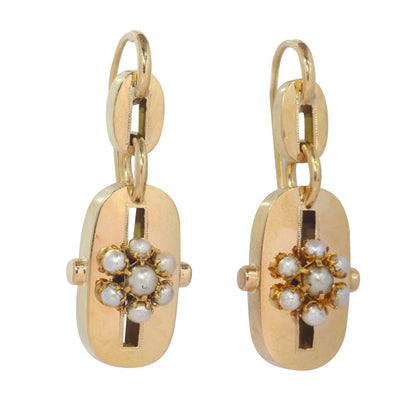 Victorian Antique Chain Gold Drop Earrings