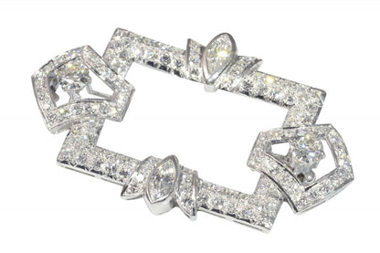 Vintage 4.70ct Diamond Rectangular Brooch