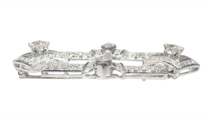 Vintage 4.70ct Diamond Rectangular Brooch