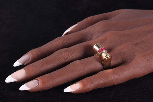 Vintage Retro 18ct Gold Bow Ring