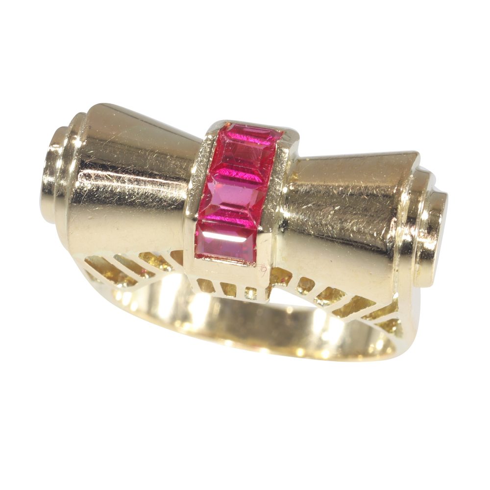 Vintage Retro 18ct Gold Bow Ring