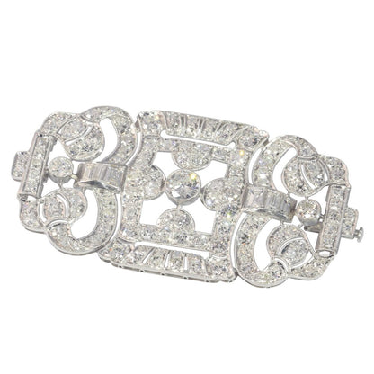 Art Deco Antique 7.40ct Diamond Brooch
