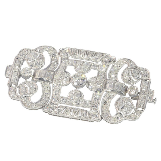 Art Deco Antique 7.40ct Diamond Brooch