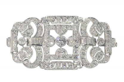 Art Deco Antique 7.40ct Diamond Brooch