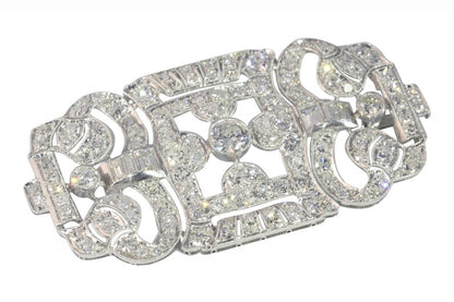Art Deco Antique 7.40ct Diamond Brooch