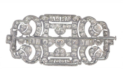Art Deco Antique 7.40ct Diamond Brooch