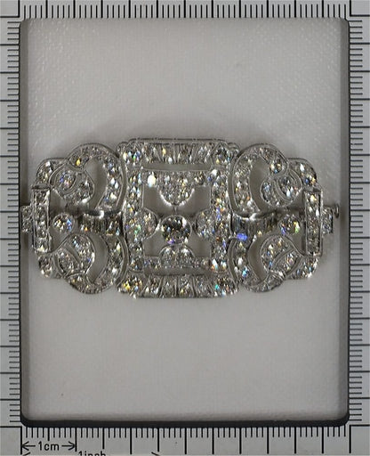 Art Deco Antique 7.40ct Diamond Brooch
