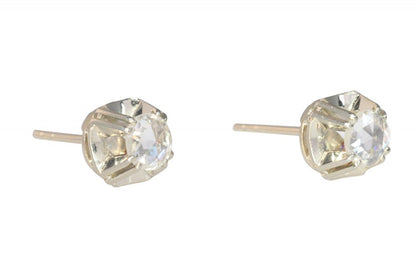 Art Deco Antique Rose Cut Diamond Stud Earrings