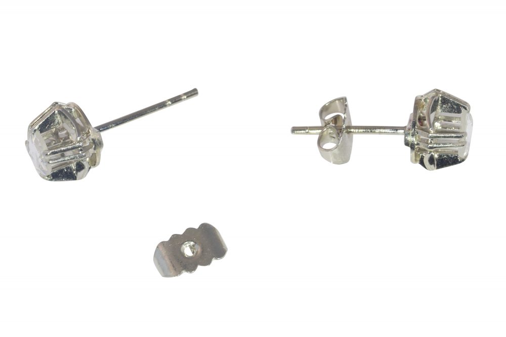 Art Deco Antique Rose Cut Diamond Stud Earrings