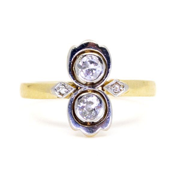 Antique Art Deco Two Stone Diamond Ring