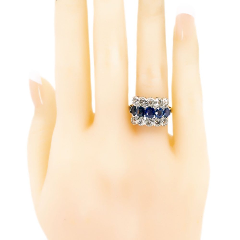Antique Victorian Sapphire and Diamond Ring