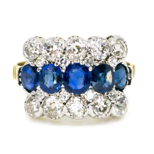 Antique Victorian Sapphire and Diamond Ring