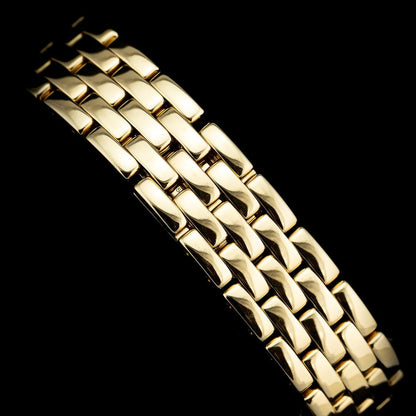 Vintage Cartier Panthere 1060 27mm 18ct Yellow Gold Watch with red suede Cartier pouch and Cartier service papers dated 2005, Circa 1990s