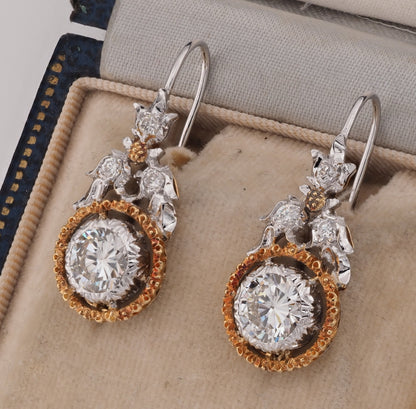 Exclusive Vintage Mario Buccellati 2.50ct Diamond Drop Earrings