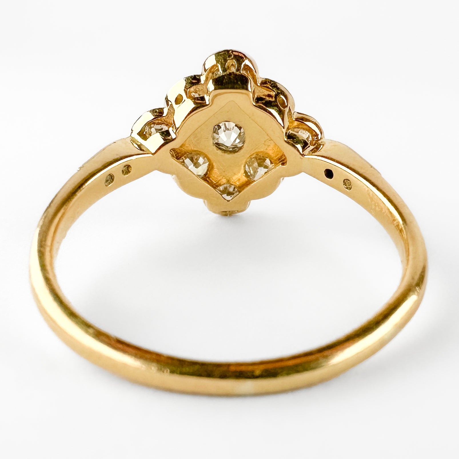 Edwardian Antique Old Cut Diamond Cluster Engagement Ring