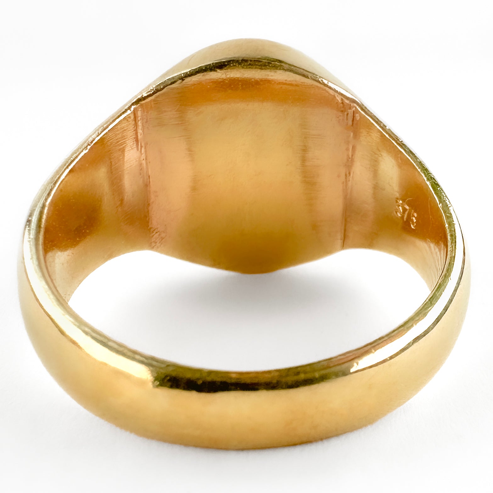 Vintage Yellow Gold Heraldic Lion Rampant Intaglio Signet Ring