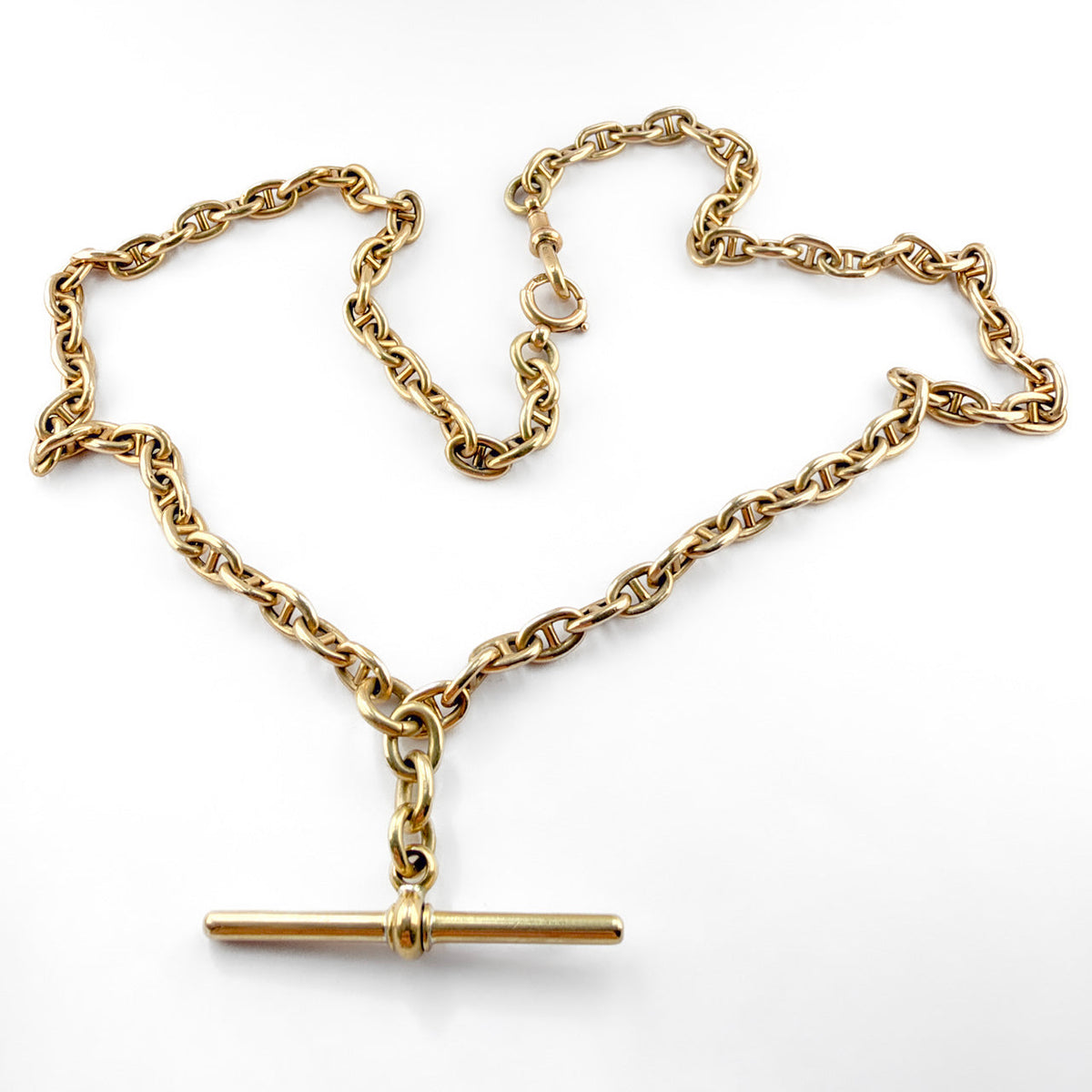 Cable Link 18ct Yellow Gold Mariner Albert Chain Necklace