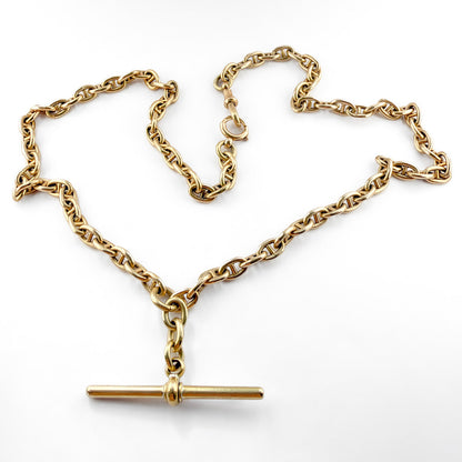 Cable Link 18ct Yellow Gold Mariner Albert Chain Necklace