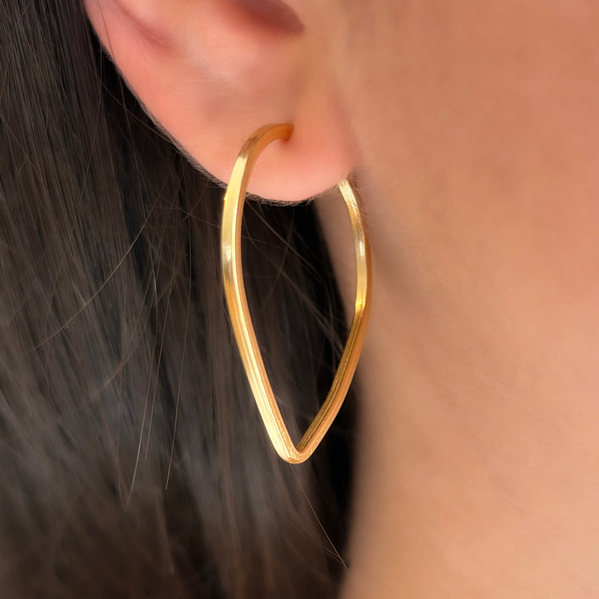 Rounded Triangular Hoop Earrings