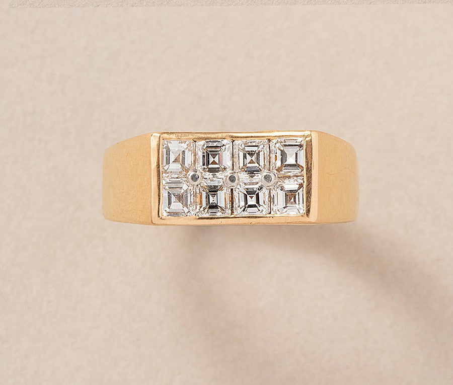 Modern Oscar Heyman 18ct Gold & Diamond Ring