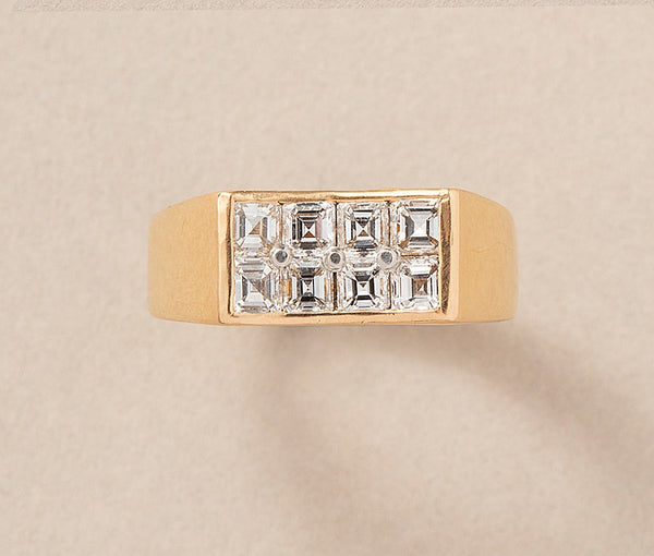 Modern Oscar Heyman 18ct Gold & Diamond Ring