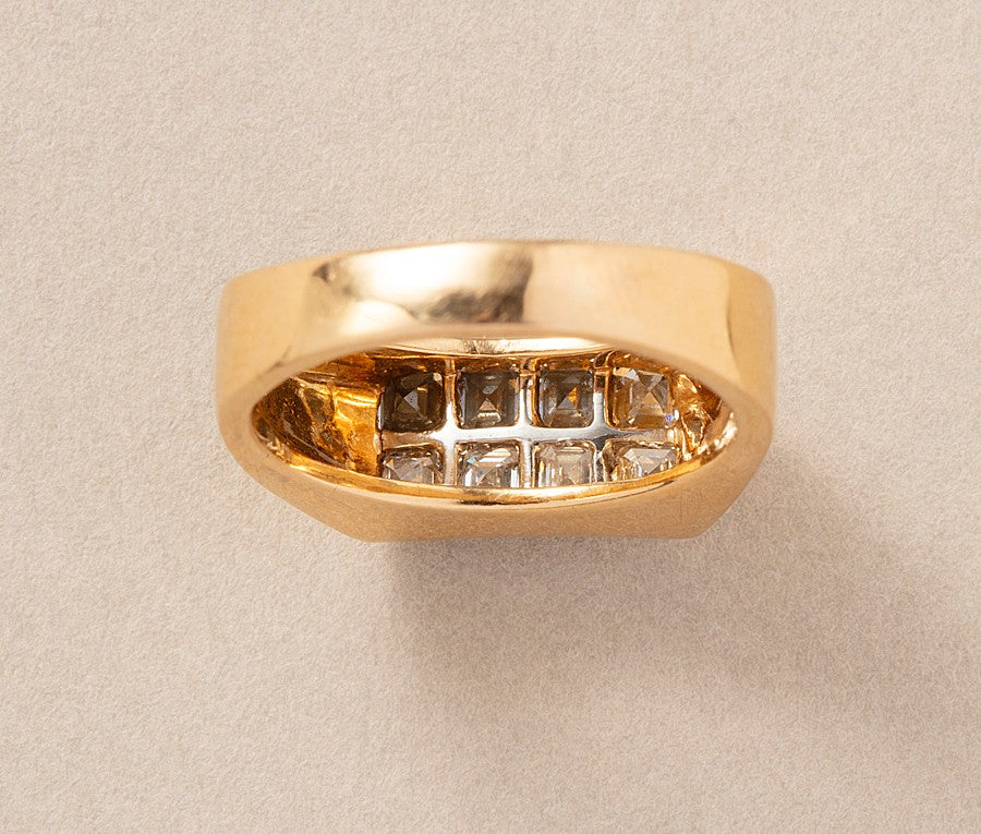 Modern Oscar Heyman 18ct Gold & Diamond Ring