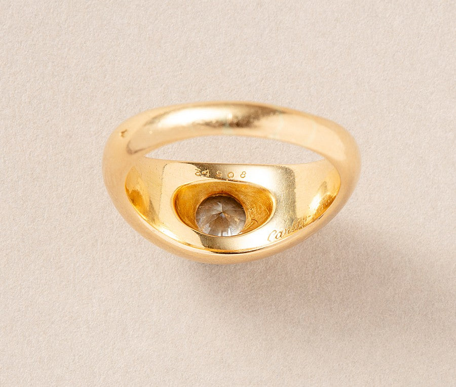 Modern Cartier 18ct Gold 0.85ct Diamond Ring