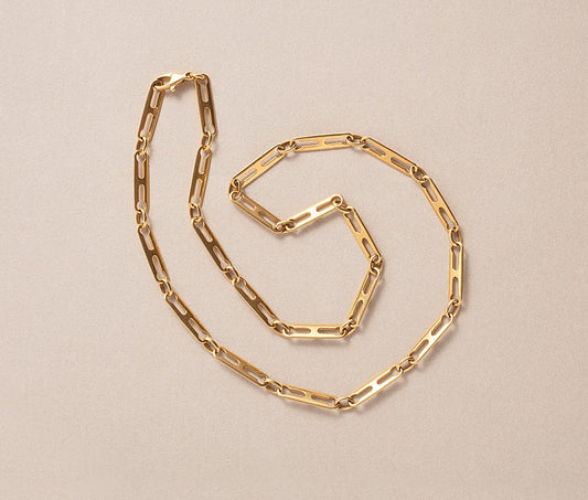 18ct Gold Paperclip Link Necklace