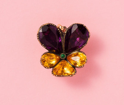 19th Century 18ct Gold Pansy Pendant