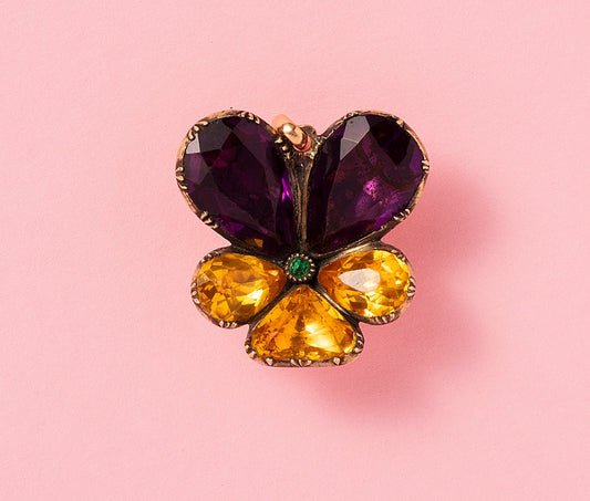 19th Century 18ct Gold Pansy Pendant