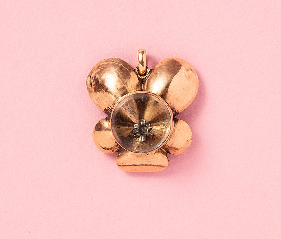 19th Century 18ct Gold Pansy Pendant