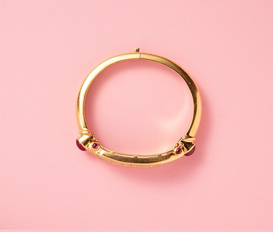 18ct Gold 'BONHEUR' Bracelet with Diamonds & Rubies
