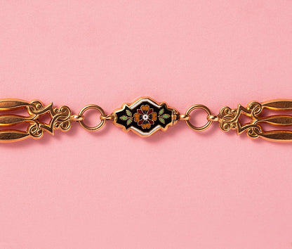 Antique French 18ct Gold & Enamel Necklace