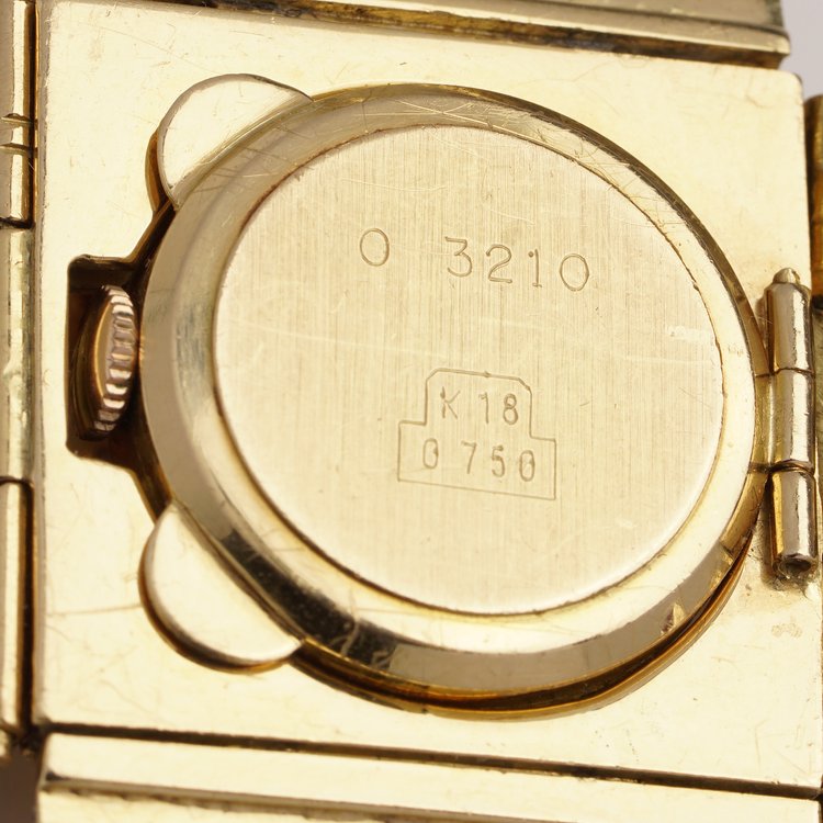 Vintage 1950s Omega 18ct Yellow Gold Ladies Bracelet Watch with Ruby