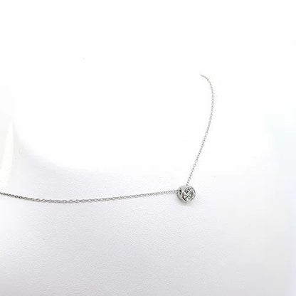 0.50ct Solitaire Diamond Pendant, featuring a 0.50ct brilliant-cut diamond, collet set in 18ct white gold, on a trace chain